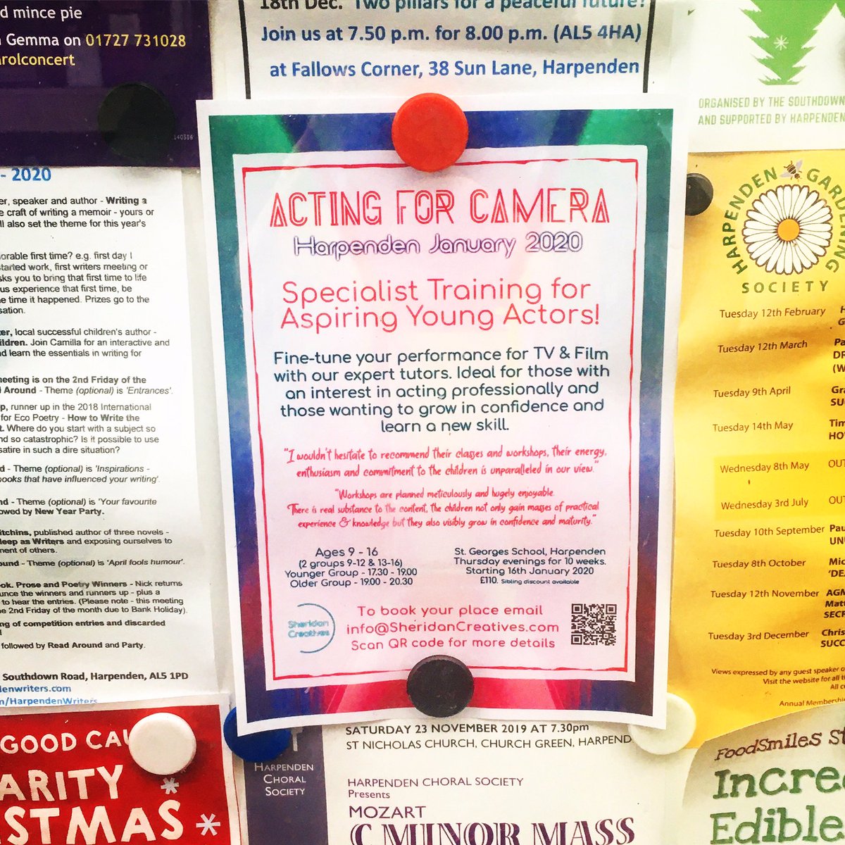 Thank you to everyone who has shared our flyers for our #ActingForCamera courses. Was great to see it in #Harpenden for #harpendenchristmaslights #harpendencarnival #harpendenlife #harpendenmums #harpendenparents