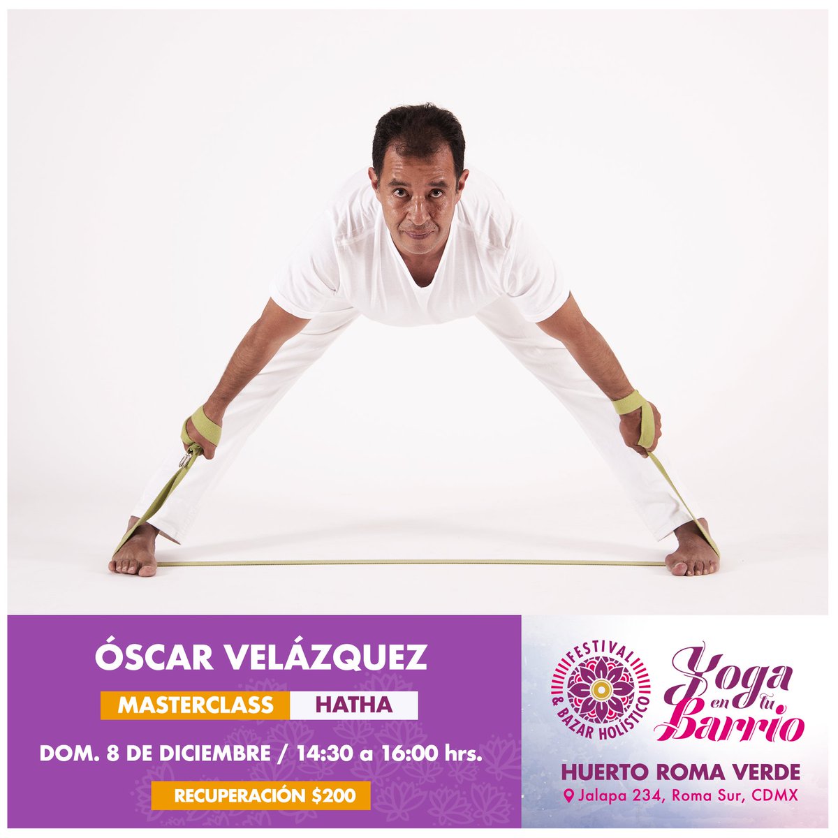 Master Class con Oscar Velazquez domingo 8 de dic. 14:30-16:00h. #EntradaLibre PRE-REGISTRO 

Recuperación $200 Cupo limitado realiza tu pre registro 👇
forms.gle/wDdmtypWYBYVNE…

#yogaparatodxs #yogaentubarrio #masterclass <a href="/vecinos_roma/">VecinosProRoma</a> <a href="/BJAlcaldia/">Alcaldía de Benito Juárez</a> <a href="/vamosalaroma/">VAMOS A LA ROMA</a> <a href="/LaRomaDF/">Colonia Roma 🚲</a>