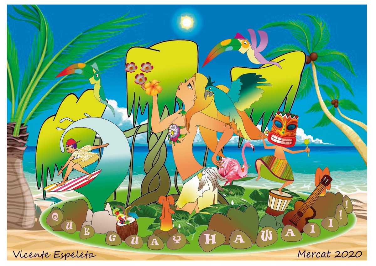 🎨#Falles2020 <a href="/FallaMercaTuris/">Falla Mercat Turís</a> “Conquestes” de 👨🏻‍🎨Vicente Llacer i la infantil “Hawaii que guay” de👨🏻‍🎨Vicente Espeleta “Hawaii que guay” #Falles #法雅节 #Фальяс #Toris #ValldelsAlcalans #RiberadelXúquer #Art #искусство #Kunst  #øhep #sztuka #apt #τέχνη #artã #アート #艺术 #예술