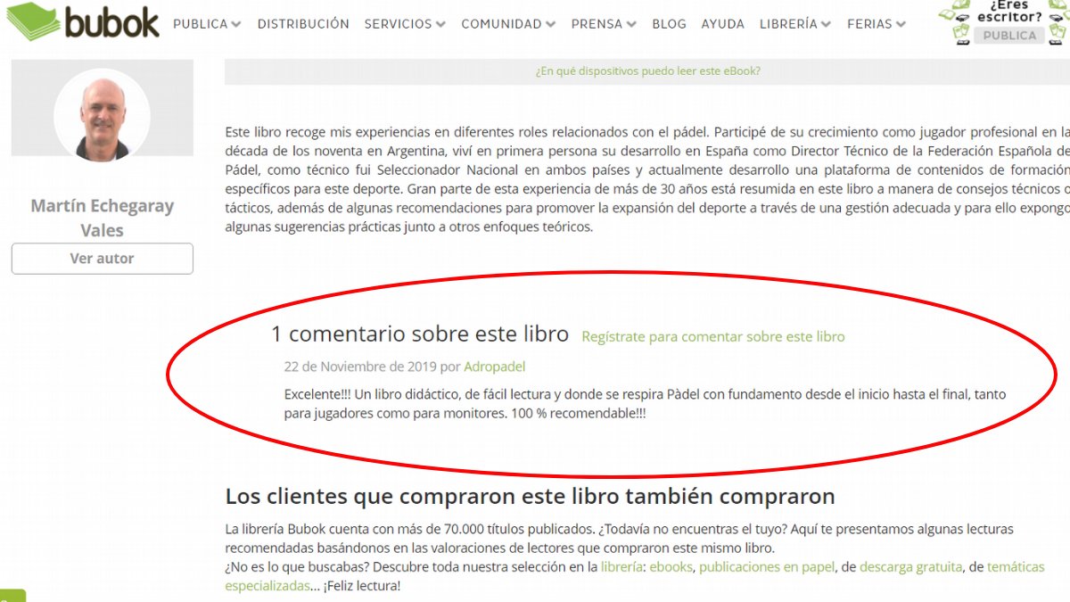 Cuando pensaba que este iba a ser un día más y me encuentro con este comentario de <a href="/adropadel/">Adrian Argañaras</a>, Director de <a href="/a2sportspadel/">A2sports Padel</a>, sobre mi libro.
