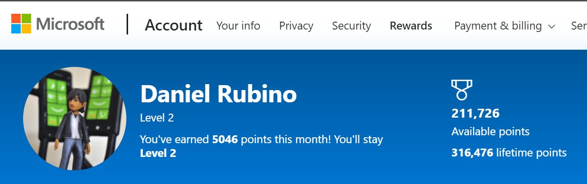 Daniel Rubino On Twitter For Those Asking About Microsoft Rewards It S Pretty Simple Just Search Using Bing While Signed In And Or Buy Your Surface Pcs Hardware Through Microsoft Store Https T Co Jdk3avinyf
