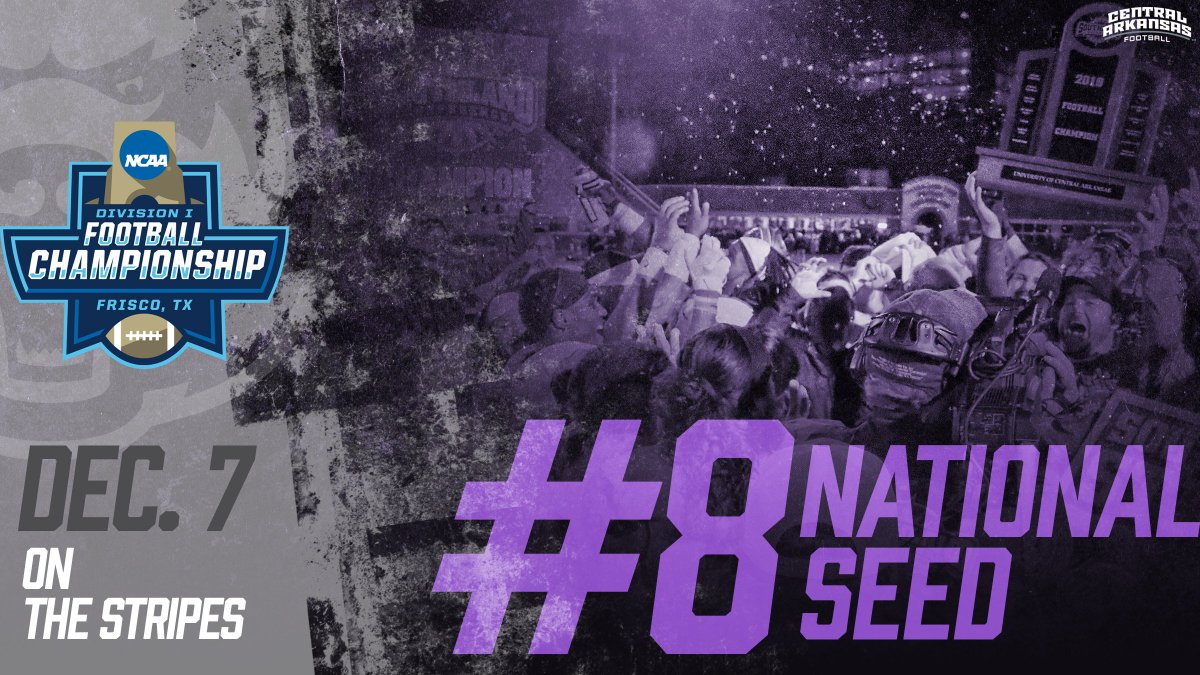 UCA_Football's tweet image. For the 3rd time in the last 4 years, the #FCSPlayoffs are coming to Conway!  

See you on The Stripes Dec. 7!

#BearClawsUp🐻 #FearTheStripes