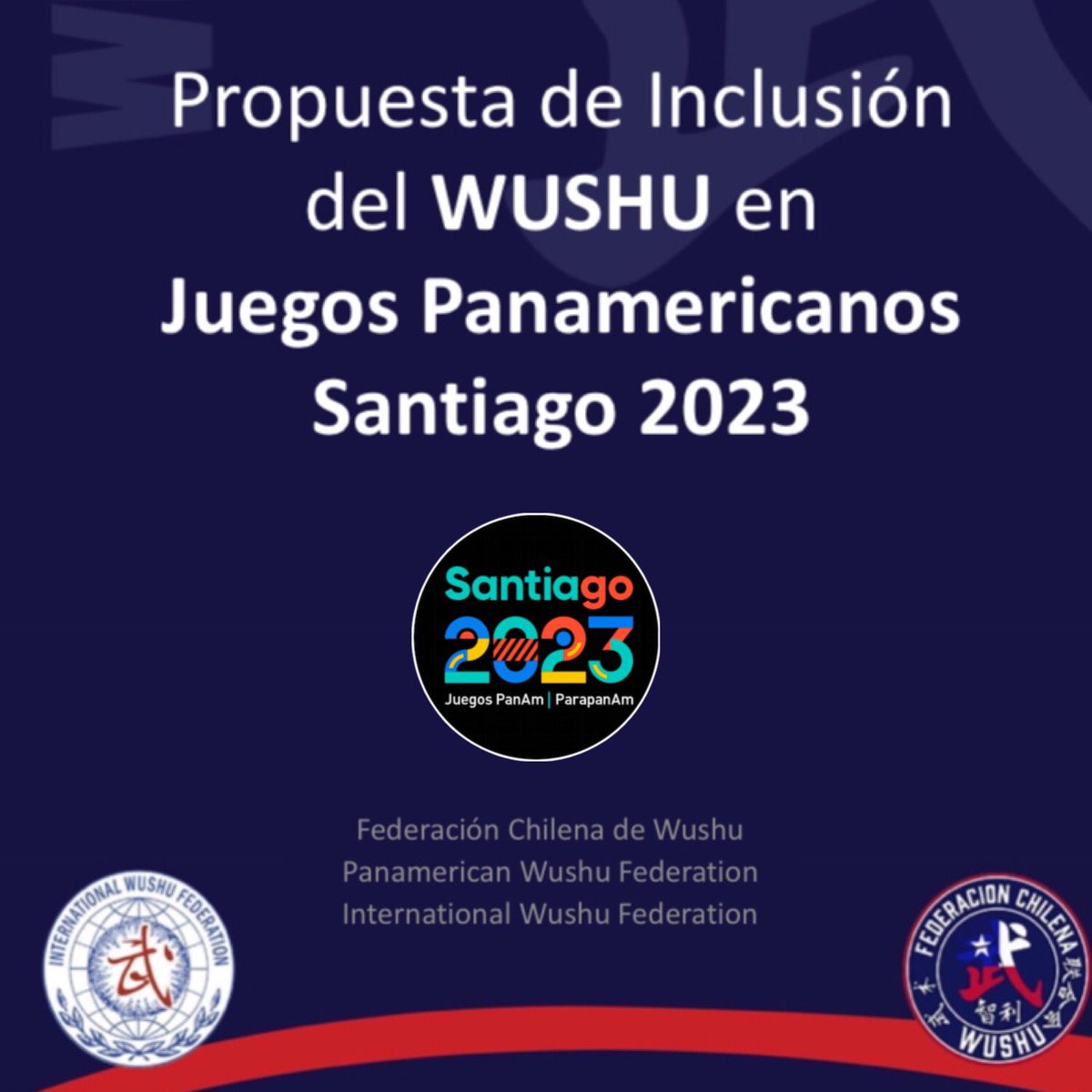 🚨 Hemos realizado una propuesta formal para la incorporación del Wushu como deporte invitado en los JJPP Santiago 2023.
☝🏽Súmate a nuestra Campaña por la Incorporación del Wushu a Santiago 2023 
HT #WushuStgo2023 // #Stgo2023 
<a href="/ceciperez1/">Cecilia Pérez Jara</a> <a href="/fergonzalezel/">Fernando Gonzalez</a> <a href="/IWUFOfficial/">IWUF Official</a> 
<a href="/go2023/">new2023</a>