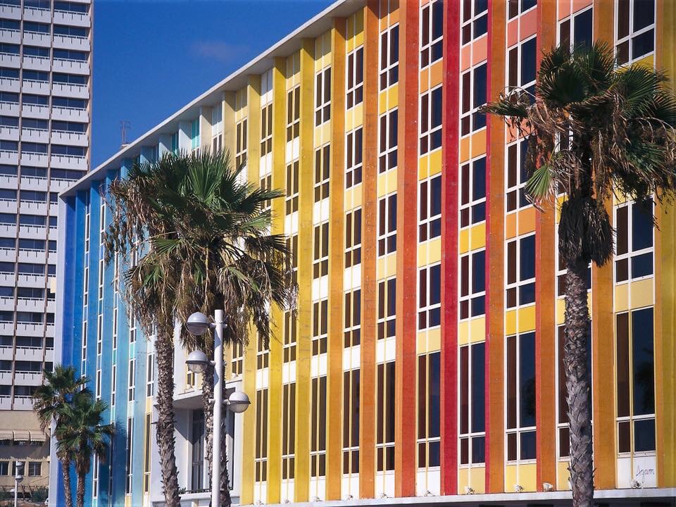 The Dan Hotel, Tel Aviv, 1953, facade rebuilt in 1986 to the design of artist Yaacov Agam.-Photo copyright Alamy via  http://www.cntraveler.com 