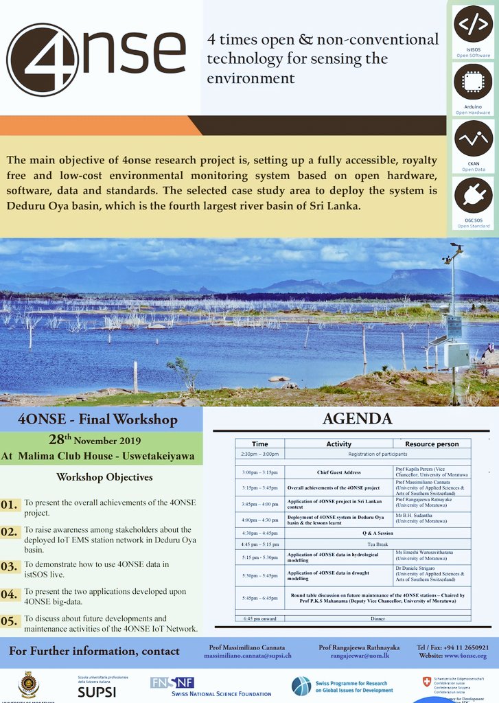 #4onse project final conference: achieved results and impacts
 28 Nov. 2019, Sri Lanka

 #openscience for a better future