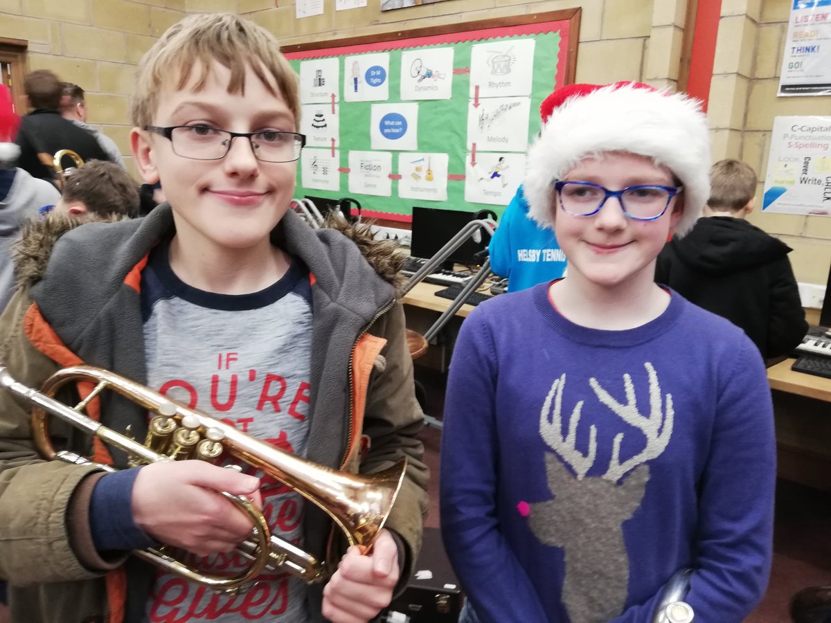 dobcross_youth's tweet photo. Joe and Anna from @dobcross_youth @BCOldhamMusic have just played the whole red Carol book with @FodensYouthBand @fodensband fundraiser #lipped https://t.co/eEw1xXc74r