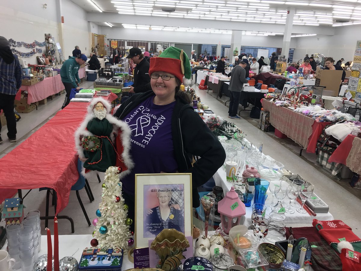 MaryRoyALSCause's tweet photo. It’s beginning to look a lot like Christmas! 🎄 We’re all set up &amp; ready to go for the flea market at the North Sydney Mall! As an added bonus, we’re  located across from Jay G Electronics &amp; you can get your ticket on our android box/ tv draw while you’re here. 💜 https://t.co/iogrF5tFW8