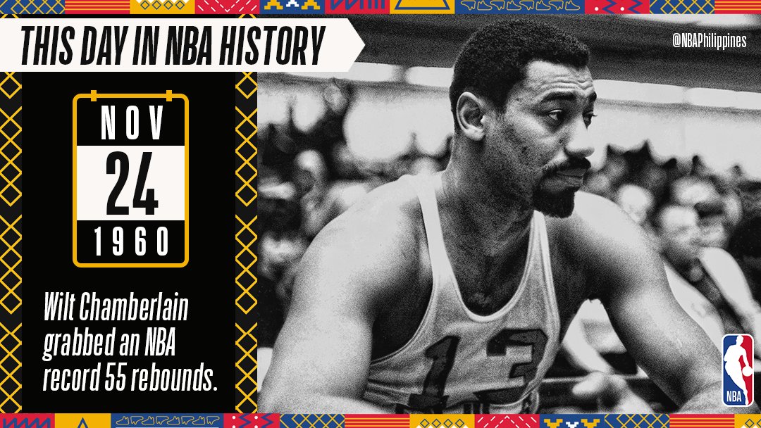 NBA_Philippines's tweet photo. 59 years ago, Wilt set an NBA record 5⃣5⃣ rebounds in a single game. Do you think this record will be broken? #ThisDayInNBAHistory? ⏳🏀 https://t.co/z2UFI8bbkP
