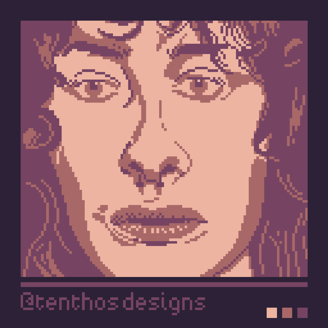 tenthosdesigns's tweet photo. #portrait created using the #rusticgb palette -just three colours in the actual frame!
#pixelart
(reuploaded with correct twitter handle -oops!) https://t.co/OQrf0tCOPd