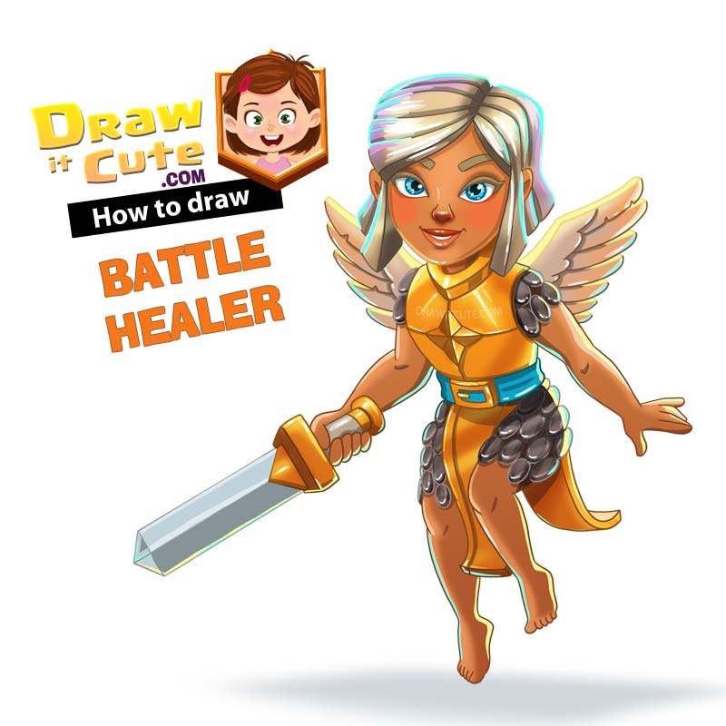 Draw It Cute on Twitter: How to draw Battle Healer Clash Royale. 