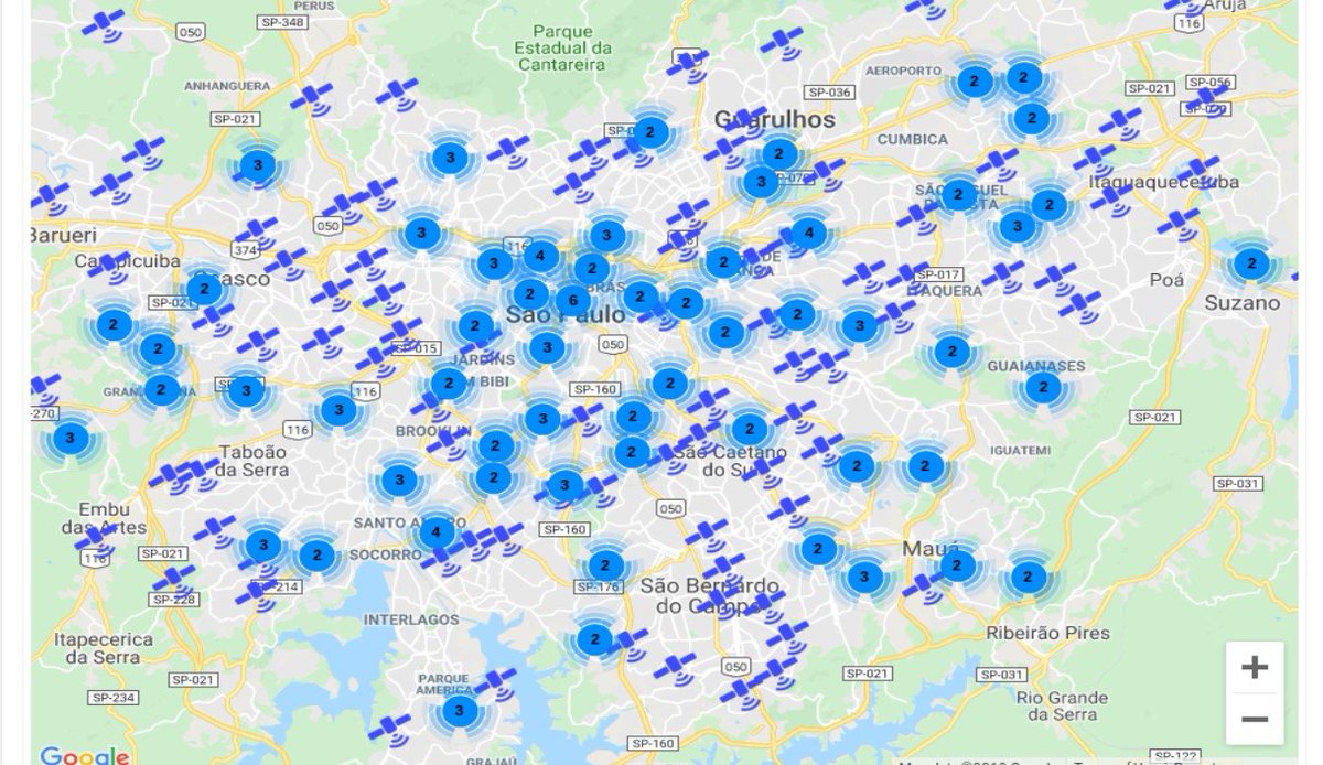 I visualized every place that NMEA sentences point to for whole Brazil. Location is not IP based but it's established by parsing NMEA response from device. Second screenshot is for Sao Paolo.