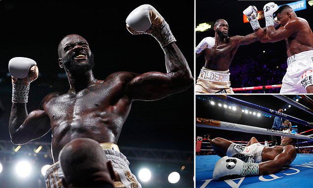 MailSport's tweet photo. Deontay Wilder sets up blockbuster 2020 with brutal seventh-round KO of Luis Ortiz as he targets unification bout with winner of Andy Ruiz v Anthony Joshua after rematch with Tyson Fury https://t.co/1xcrjd0d1V https://t.co/BEfJ4TlcVg