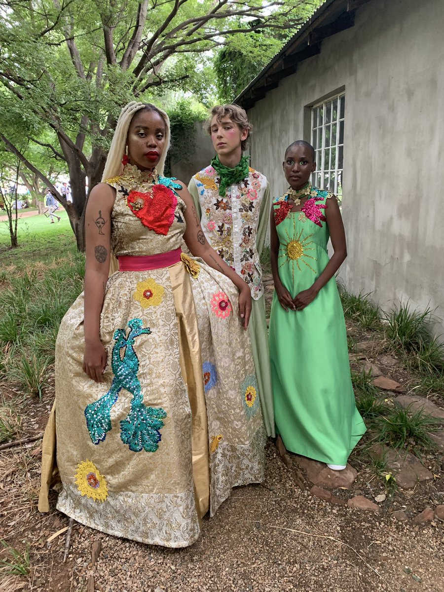 HeddaInSA's tweet photo. TB to recent day of magic at #ArteBotanica @NiroxFoundation with designer Nina Sandström #MantheRibane #BlackCoffee &amp; many more. #SlowFashionFairyTales models Zoe, Blessing &amp; Felix https://t.co/UJ4tOpBLwZ
