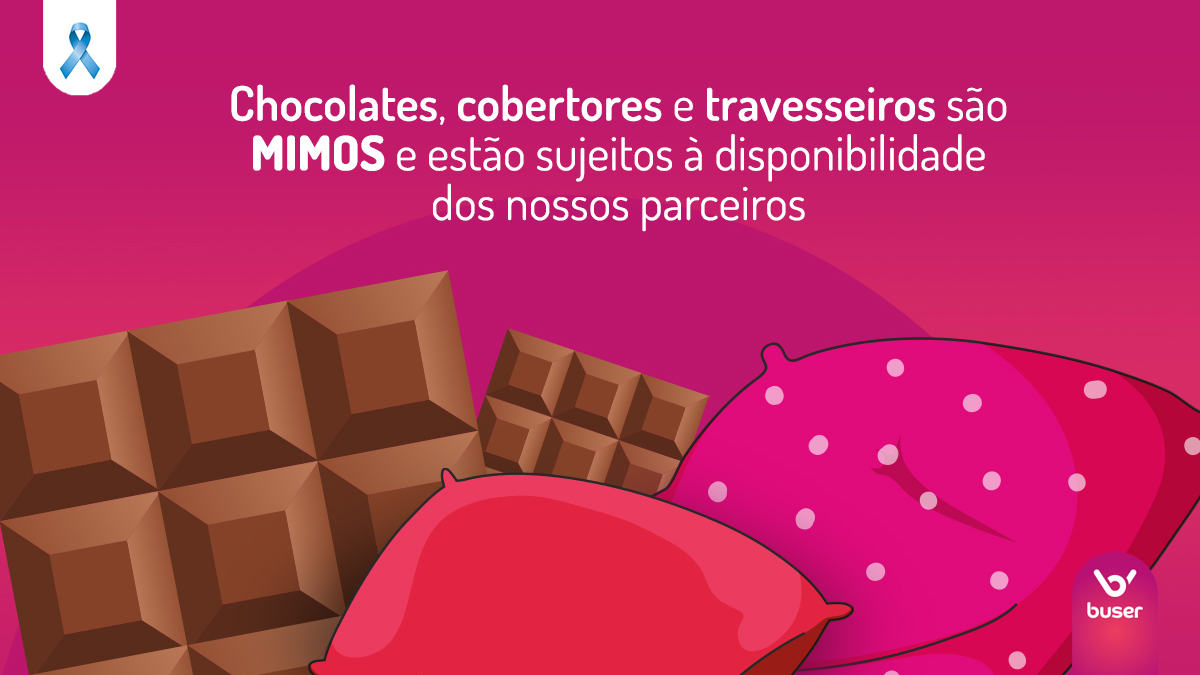 BuserBrasil's tweet photo. Chocolates, travesseiros e cobertores são mimos distribuídos por alguns de nossos parceiros e estão sujeitos à disponibilidade. Lembre-se sempre de devolver os objetos - e com o chocolate, claro que você pode ficar!
#promobuser #buserconectavoceasuatribo #buserlivre #pinknovember https://t.co/dkpfp5uE8s