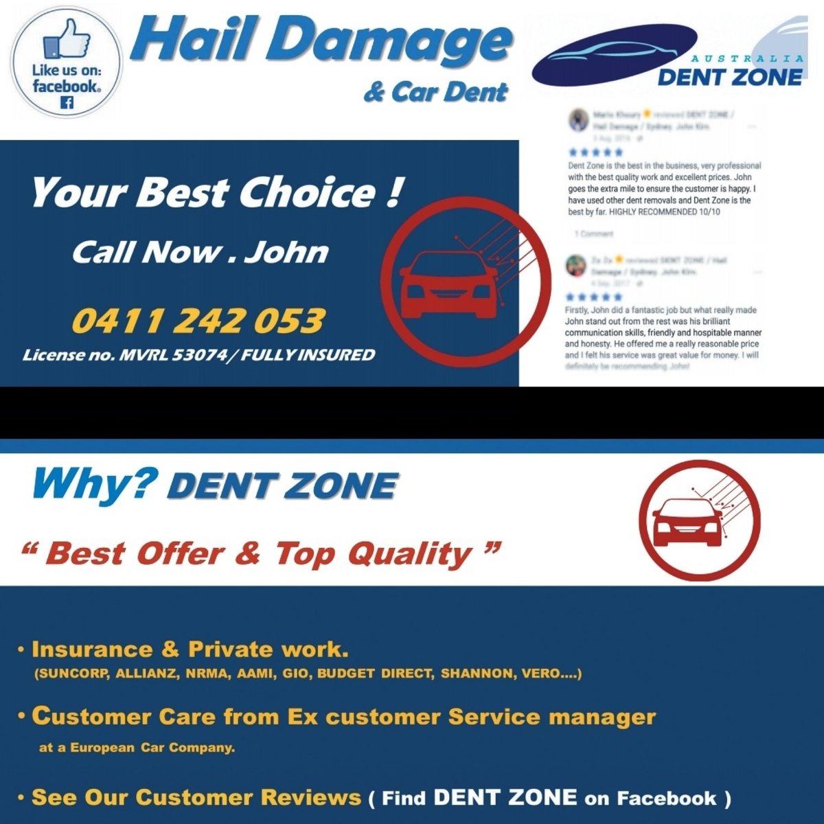 ZoneDent's tweet photo. “ No Paint Hail Damage &amp; Car Dent Repair "

Be happy Customer !
Call now. 0411242054 JOHN KIM https://t.co/2UssOBuUY5
