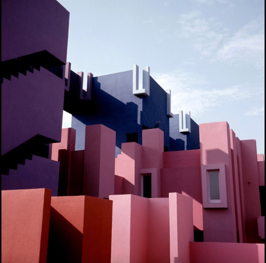 Ricardo Bofill’s La Murala Roja from 1968  https://www.archdaily.com/332438/ad-classics-la-muralla-roja-ricardo-bofill