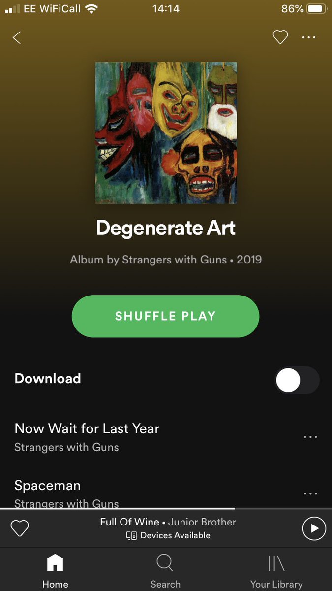 tombutton19's tweet photo. So had a listen to @jeffcrosdale’s #StrangersWithGuns and was very impressed. An experimental grunge sound inspired by pioneers of punk and heavy metal mixes with the gritty production and distortion nicely. They are a small band but please give them a listen. #DegenerateArt https://t.co/bh5JyE2R8R