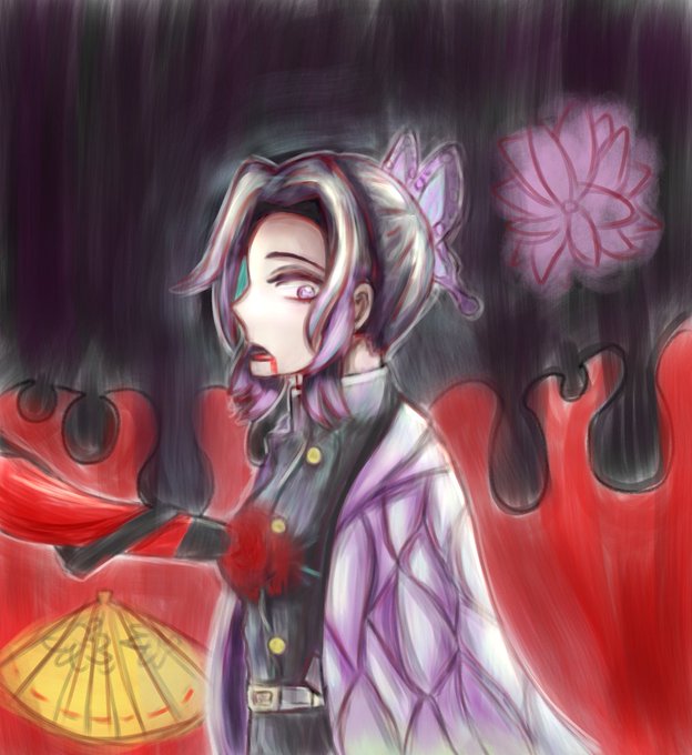 マグメルさんがTwitterに投稿した胡蝶しのぶ(鬼滅の刃)のイラスト。