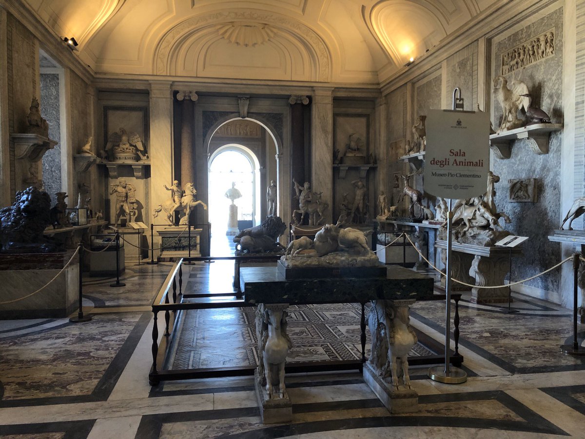The area of “Sala degli Animali” within The Vatican Museum. This room was filled with various creative sculptures of both humans and animals, making this like an interesting “stone zoo” of sorts.