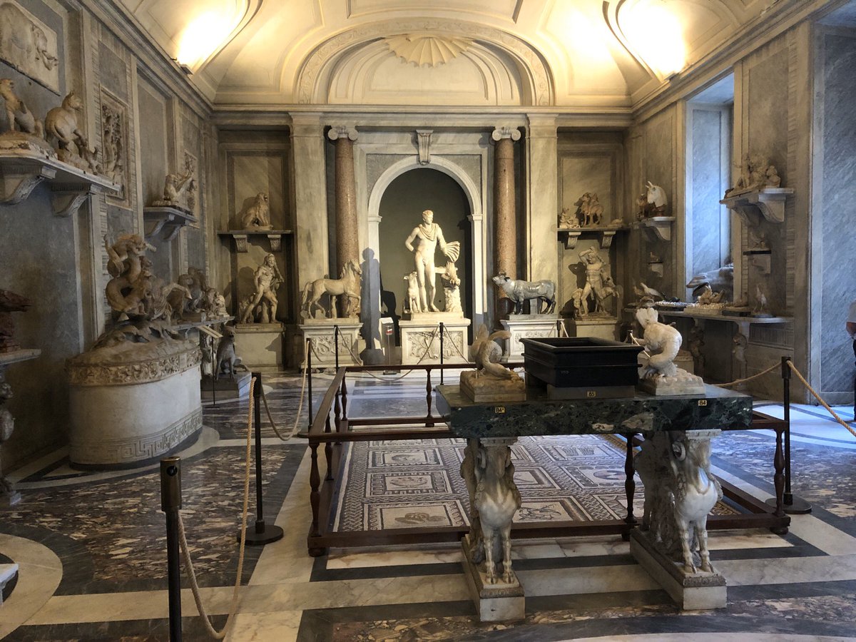 The area of “Sala degli Animali” within The Vatican Museum. This room was filled with various creative sculptures of both humans and animals, making this like an interesting “stone zoo” of sorts.