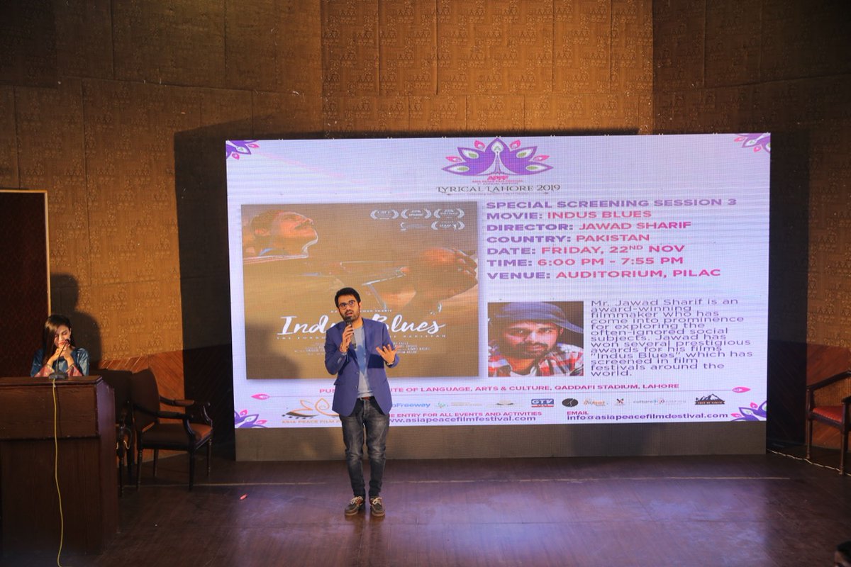 jawadsharifilms's tweet photo. Thank you Lahore !!!
@IndusBluesfilm  premiere at 3rd day of @AsiaPeaceFilms  was a huge success. We can't be more thankful to everyone for coming.
#IndusBlues #JawadSharif #FACE #BipolarFilms #APFF #AsiaPeaceFilmFestival #Lahore #LyricalLahore #Music https://t.co/panMH4OSx3
