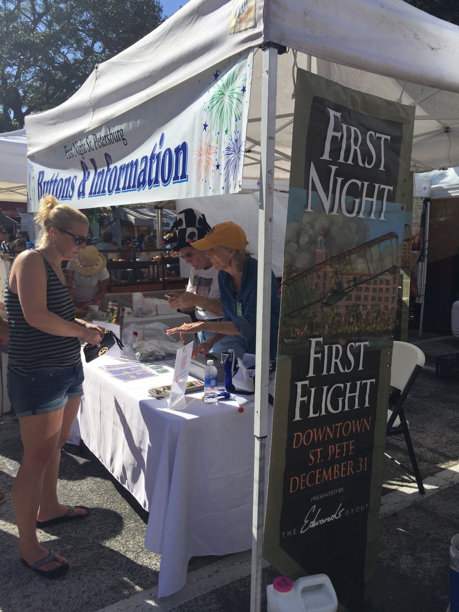 1stNightStPete's tweet photo. Plz Rt! Join us at the #StPete Saturday Morning Market on Nov 30 & Dec 7, 14, 21, 28! Purchase your #FirstNight2020 buttons, get info! #NewYearsEve #Arts #DTSP #sunshinestpete #fireworks #stpetearts https://t.co/007ei9yWoF https://t.co/c29Ok3KTXB