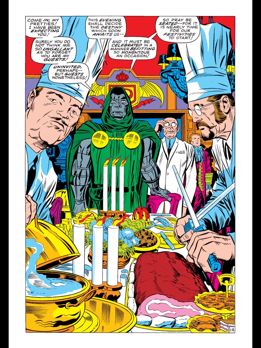 I still maintain the Vader at the dinner table scene is directly influenced by Dr. Doom with a full buffet from the Jack Kirby Fantastic Four arc where they go to Latveria and it's just the Prisoner.  #SundayMorningSaga  #StarWars  