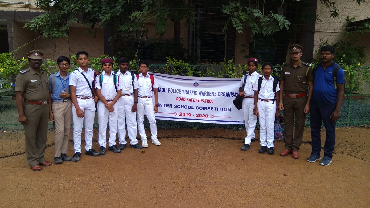 As part of Road Safety Patrol Inter-School competition 2019-20 was held today with participation from RSP cadets of all schools in Chennai. Commissioner of Police Mr. AK Viswanathan and Additional Commissioner of Police (Traffic) Mr. A Arun felicitated the program.