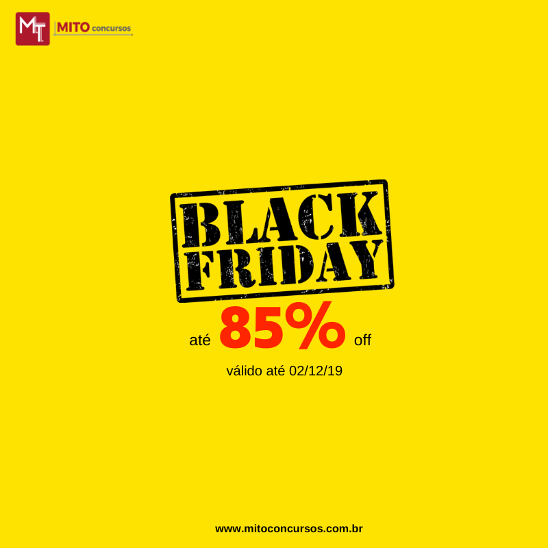 ✅ BLACK FRIDAY com até 80% OFF é na MITO 
📲 Acesse o portal e garanta já o seu: mitoconcursos.com.br 

#carreirasjuridicasmito #mitoconcursos #vempramito #carreirasfederaismito #blogdamito #concurseiros #concurseiras #concursospublicos #vemcomagente #carreirasjuridicas