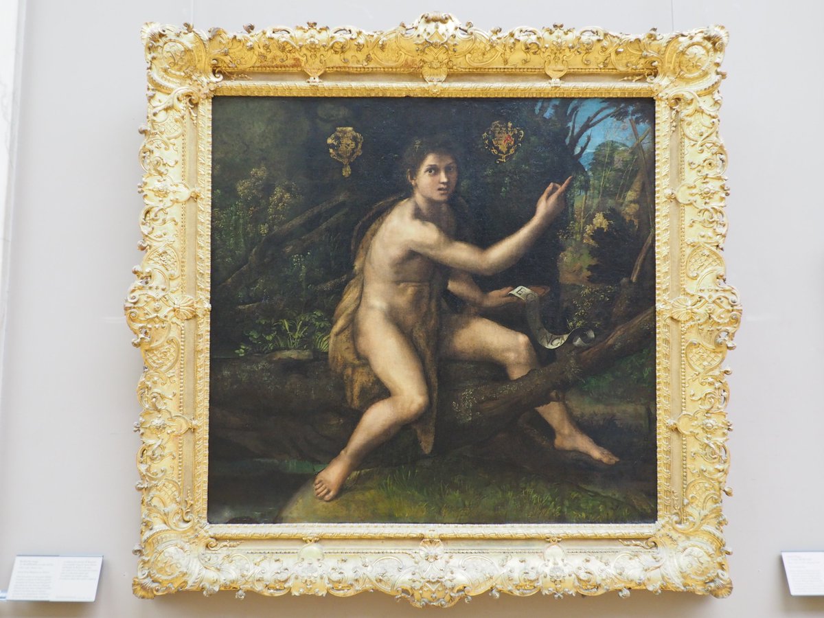 セール商品が満載 海辺に座る裸体の青年 ルーブル美術館 印刷絵画 額入り 額縁