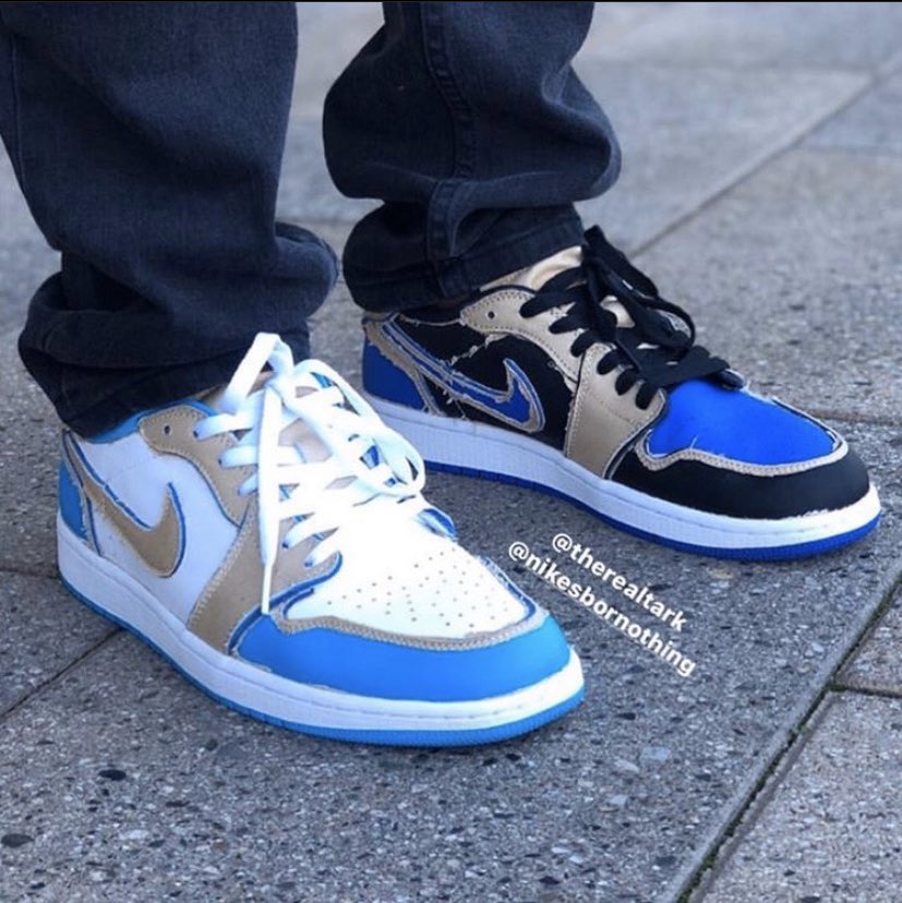 nike sb air jordan 1 low qs desert ore royal blue