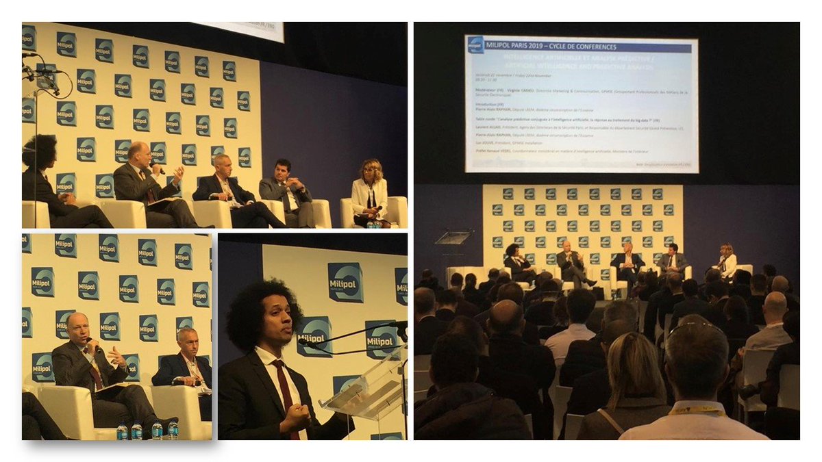 GPMSE_Fede's tweet photo. Le @GPMSE_Fede remercie le Député @p_a_raphan, le Préfet Renaud Vedel, coordonnateur ministériel en matière d’intelligence artificielle (MI) &amp; Laurent Allais, Psdt Club Agora Directeurs Sécurité (Paris) pour leurs interventions Conférence IA @Milipol_Paris aux côtés de @lucjouve1 https://t.co/8KYo1VPNI1
