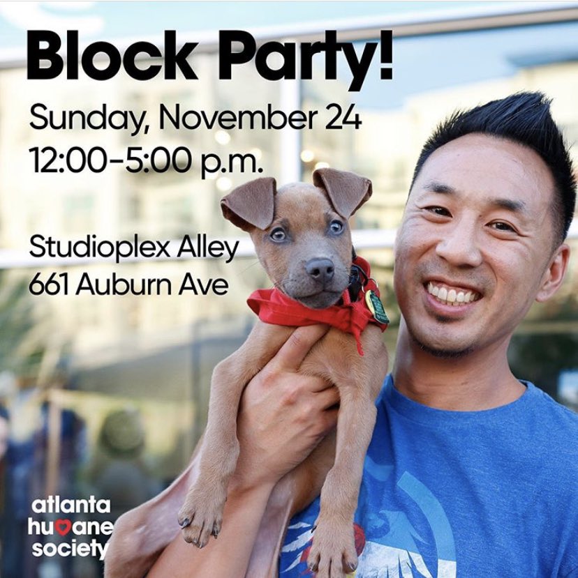 Join us @spxalley today Sunday (11/24) from 12 - 5 pm for the <a href="/atlantahumane/">Atlanta Humane</a> Block Party! #butterandcream #icecream #MeetMeAtTheRedBench #atlantahumane #spxalley