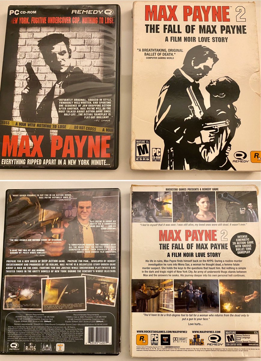 Hidebusa 久々にmaxpayne1をipadproでプレイし懐かしかったので Pc版の1 2 をご紹介 1はremedyのサムレークさんが演じましたが 2からは別の方に 3と同じ方 Windows10で動くかな 今度試してみようと思いますw 1 2 のリマスター コンソールで出て