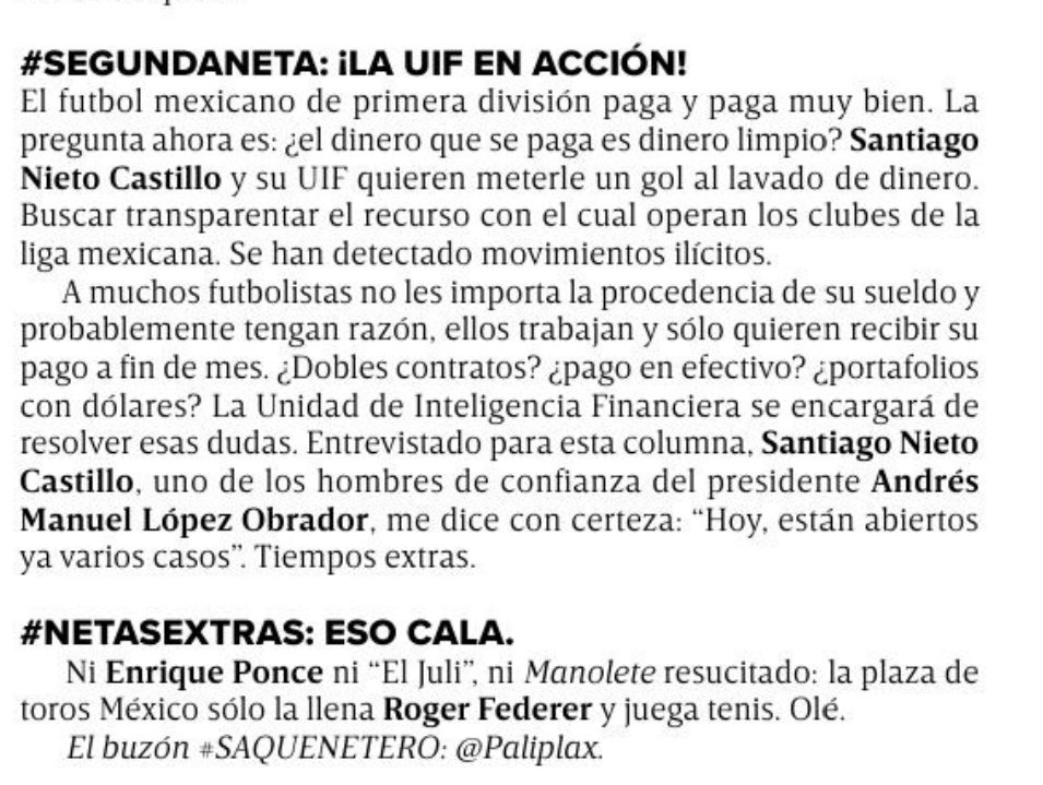 paliplax's tweet photo. Ya llegaron sus netas domingueras, y están sabrosas!! ¿me tiran paro con un RT?
Hoy en @adrenalina de @Excelsior escribo: #SAQUEDENETA
#PrimeraNETA: Triste realidad... 💔⚽...
#SegundaNETA: ¡¡La UIFen acción!!...🕵🏼♀️🇲🇽
#NETASextras: Eso cala...😝🎾 https://t.co/yzP0joH5E7