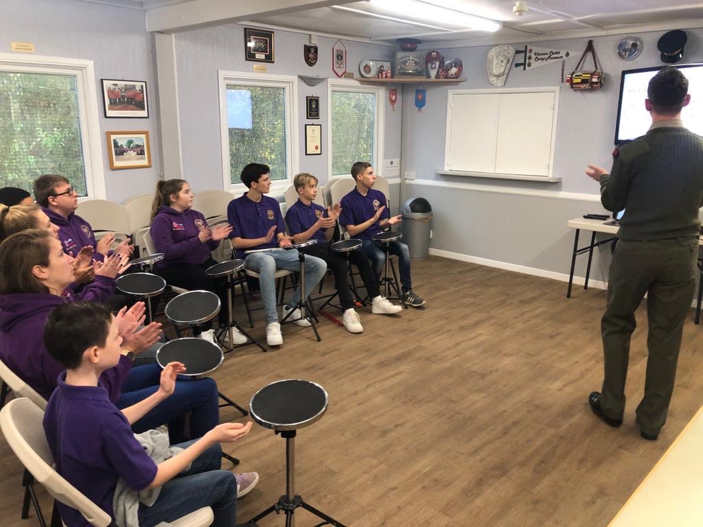 MajHuwWilliams's tweet image. The team are in Essex today! Capt Trudgeon, Bugle Major Piner, instructors and some of our trainees coaching and rehearsing with @brentwood_band