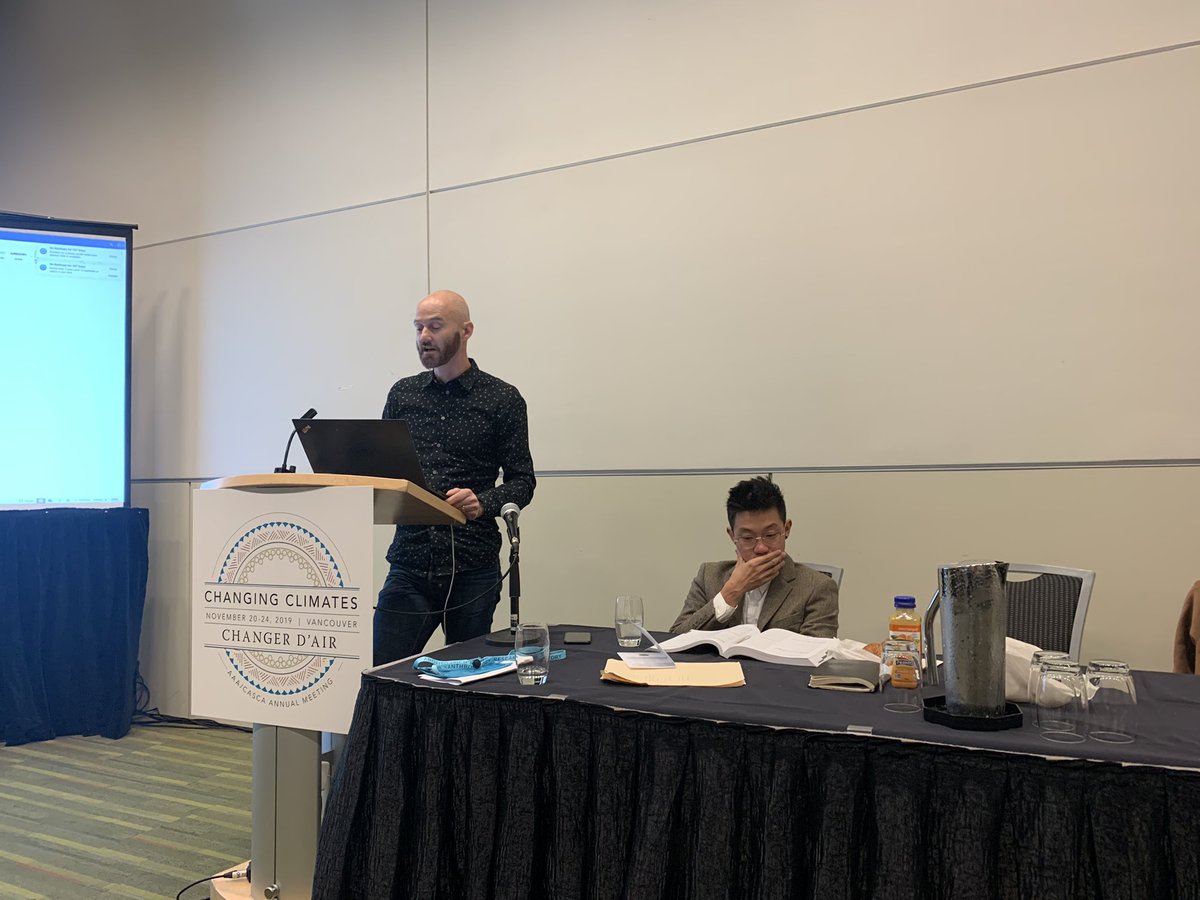 zeynepouz's tweet photo. We’ve started our geological musings with Jerome Whitington’s talk. #AAACASCA2019 #CASCAAAA https://t.co/bpBD1pnrTa