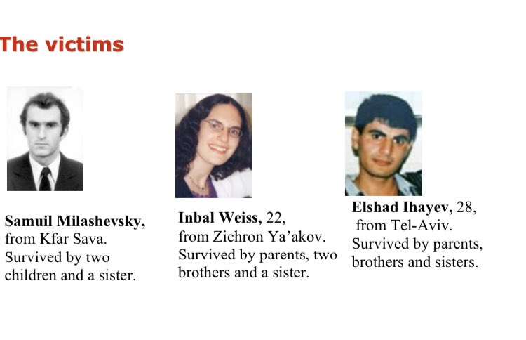 During questioning he revealed the original plan was supposed to have him arrive to one of Israel’s big cities and detonate there, not on the bus.3 killed and approximately 8 wounded.