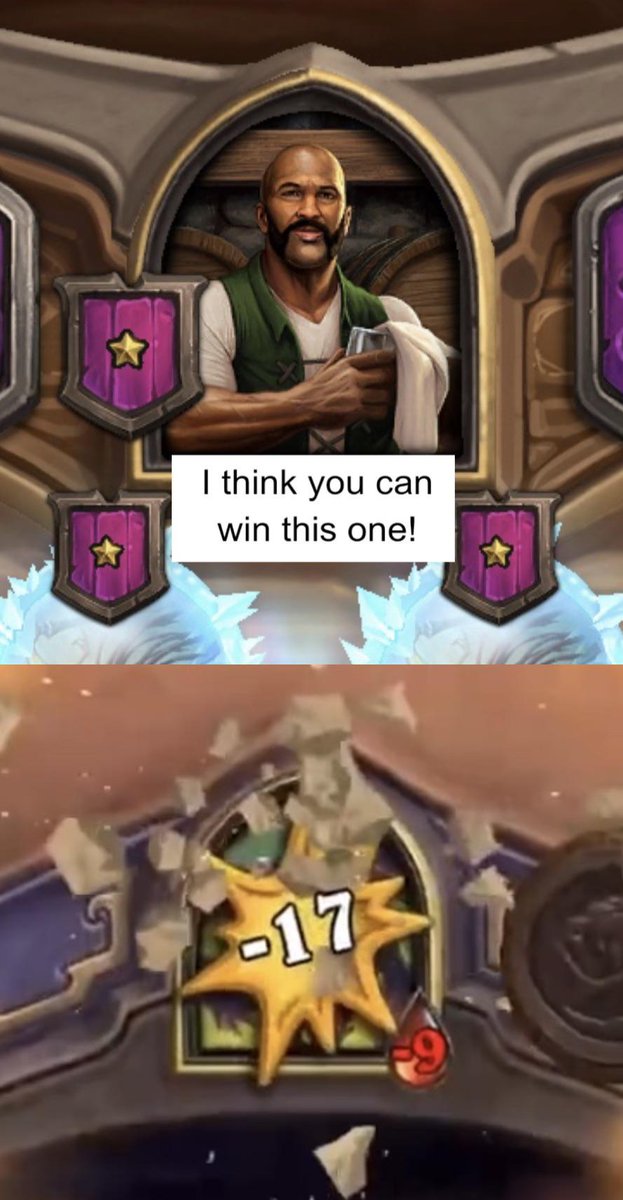 ZederHS's tweet photo. Bob being more positive than the recent HIV test of Shaman in standard ladder
#Hearthstone #meme #memes #bartenderbob #battlegrounds #deckbot #deckboths #ZederHS https://t.co/85Swu4Mljj
