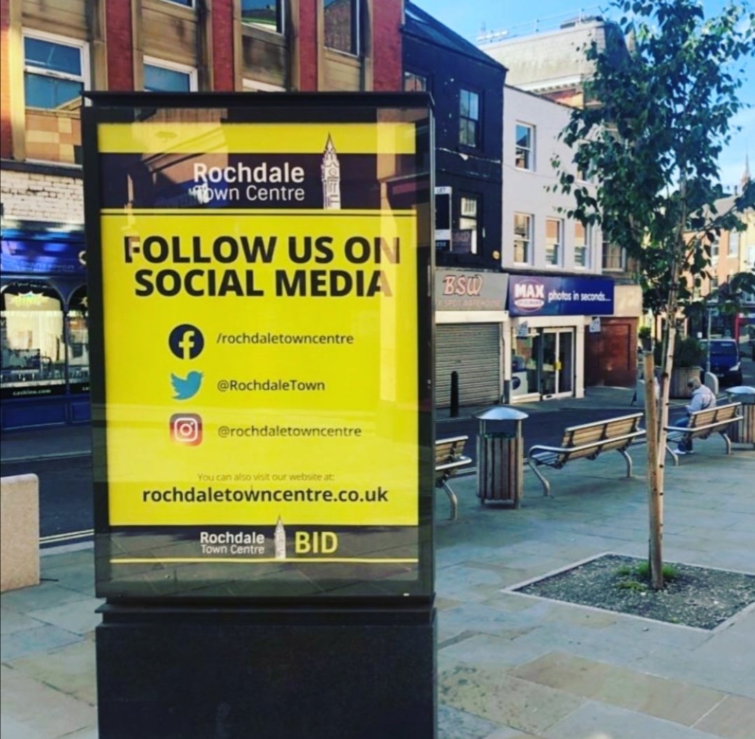 Follow Rochdale Town Centre on all of its social media channels! #rochdale #rochdaletowncentre #rochdalealetrail