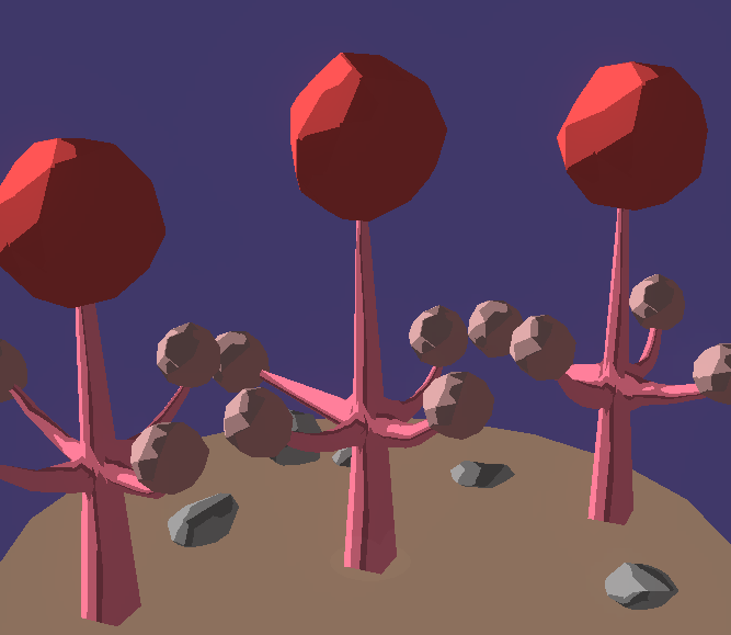 chaystar_john's tweet photo. Today I resume work on the #trees of the mugalo galaxy. PATE (@LilithOdyssey), FYI: these trees lack the complexity and sophistication of the oct-trees used in the barnes-hut n-body simulation algorithm. #VFX #gamedev #indiegame #gaming #indiedev #lowpoly #3DModel #alien #nature https://t.co/ip5QEsyFR3