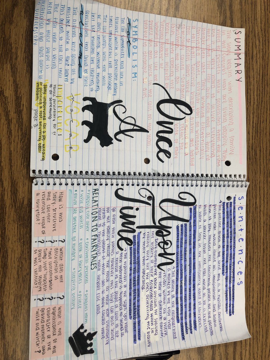 gbnaughton's tweet photo. Ditched the study guide questions for Gordimer’s Once Upon a Time in favor of thought journals inspired by #KellyGToGo and #pennykittle. Never going back. https://t.co/weyytQKQro