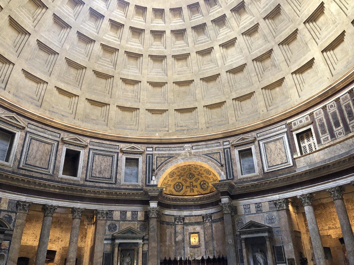 My arrival within the interior of The Pantheon. I was fascinated by the features it possesses, such as the hole located on the center of the ceiling (where the light shines through), brilliantly showing that it is the largest reinforced dome in the world, & it’s unique holiness.