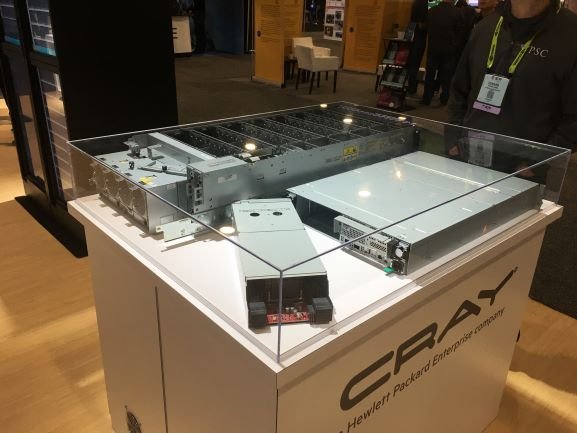 ClusterstorE's tweet photo. The Cray ClusterStor E1000 was the talk of the SC19 show in Denver. No wonder as with 80 GB/sec file system performance from just 24 SSDs in 2U it is the fastest parallel storage system in the known universe. https://t.co/gu5JfQgJXI