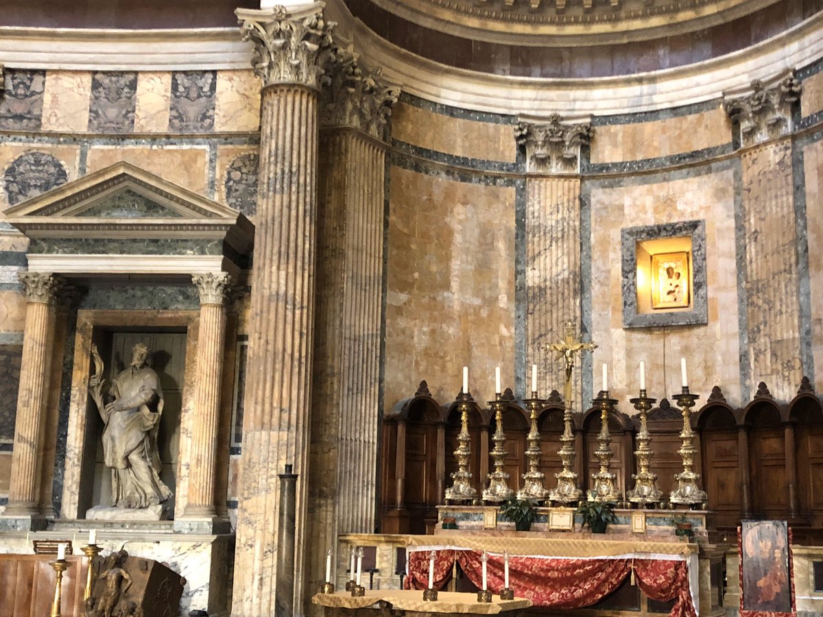 The various holy artworks & structures inside The Pantheon. They are all greatly crafted, & serve as lovely additions towards the large circular church (where it was still quite quiet). My brother & I had a wonderful time visiting the last church we’ve embarked on in Rome.