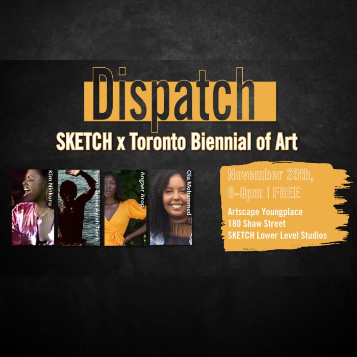 TorontoBiennial's tweet photo. Join us Mon, Nov 25, 6-9pm, at @YoungplaceTO for Dispatch, a program that invites young artists with @SKETCHToronto to respond to #SyrusMarcusWare's dispatch from a dystopian future.
Visit https://t.co/qEBuqgMscU to learn more. #TOBiennial19 https://t.co/ja5ISzXW4P