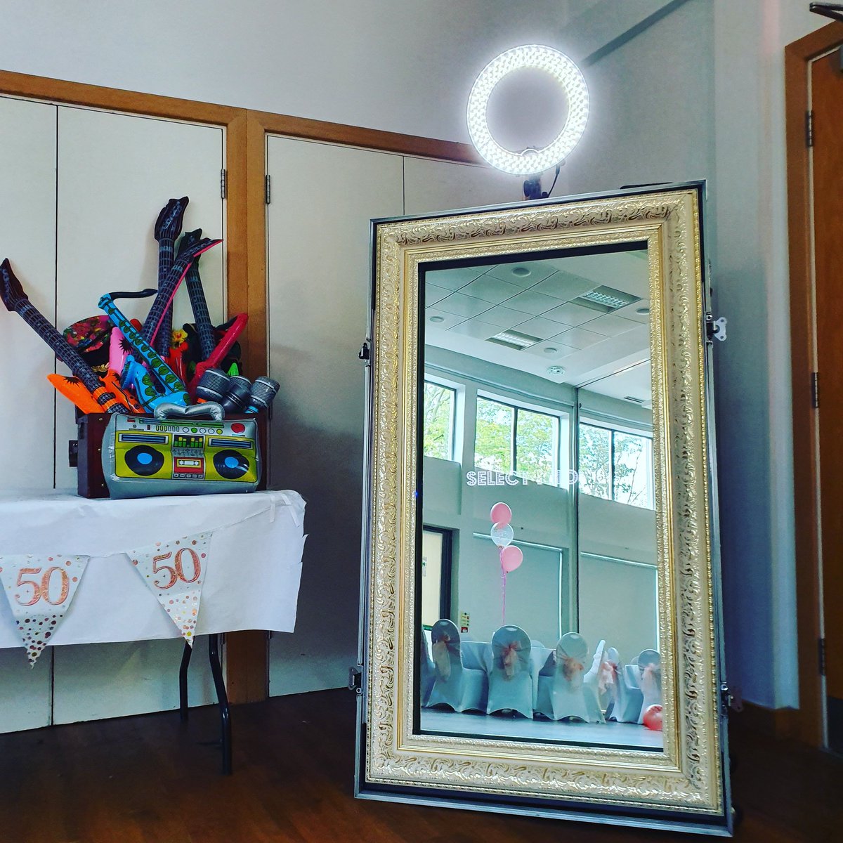 EventCameron's tweet image. DJ Hire, 5ft 50 Sign and Magic Mirror hired out at Burnham Park Hall for a 50th party
