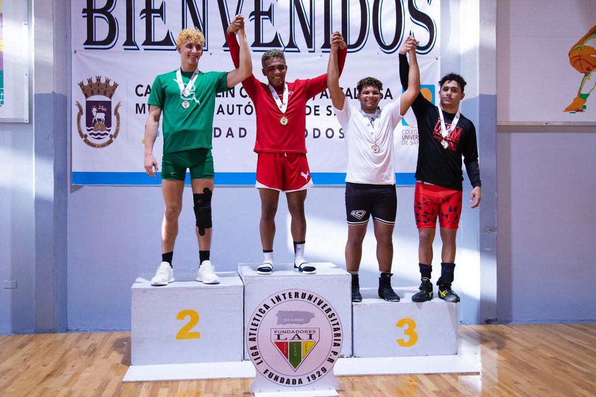 UPRA_WebRadio's tweet photo. Felicitamos a los estudiantes de la UPRA que participaron en el Campeonato de Lucha Olímpica LAI y obtuvieron medallas de plata y bronce. ¡Gracias por representarnos!
Plata: 
Bryan Rivera 61kg
Bronce: 
Jessaniel Ribera 57 kg
Ezequiel Soto 70 kg
Carlos Álamo 86 kg
#OrgulloUPRA https://t.co/gj4O2YnRW7