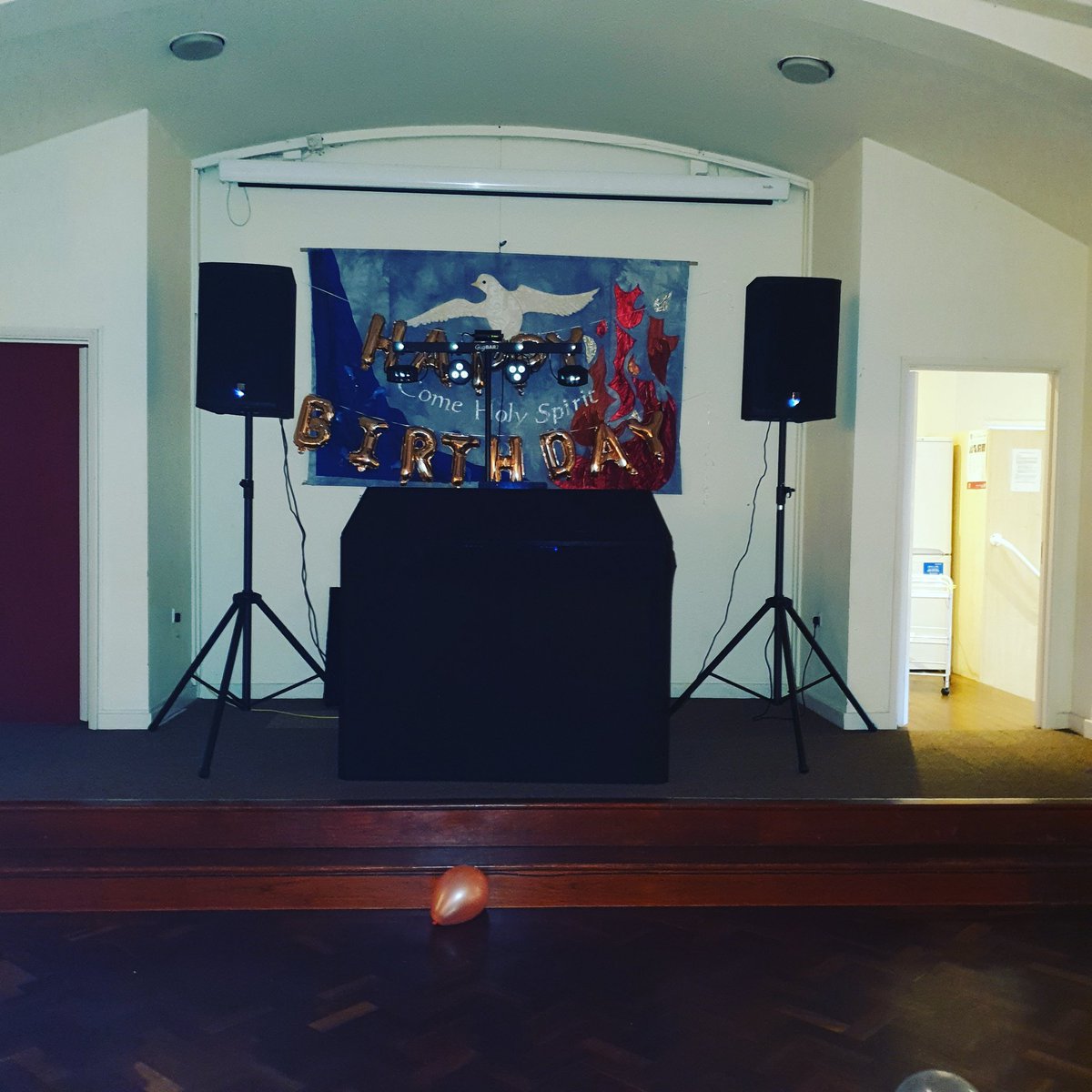 EventCameron's tweet image. DJ set up and donut wall hired out for a birthday party in Stoke Poges