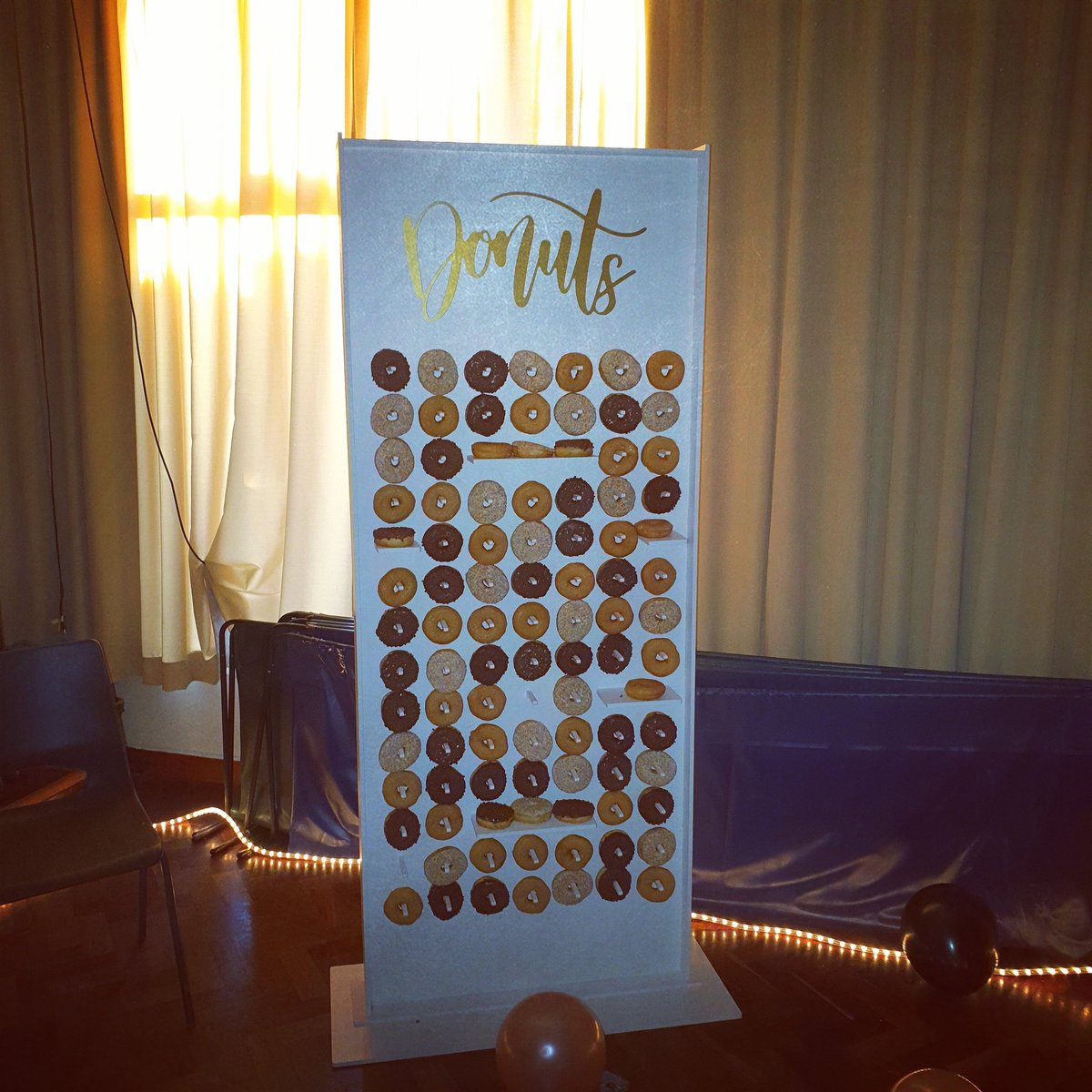 EventCameron's tweet image. DJ set up and donut wall hired out for a birthday party in Stoke Poges